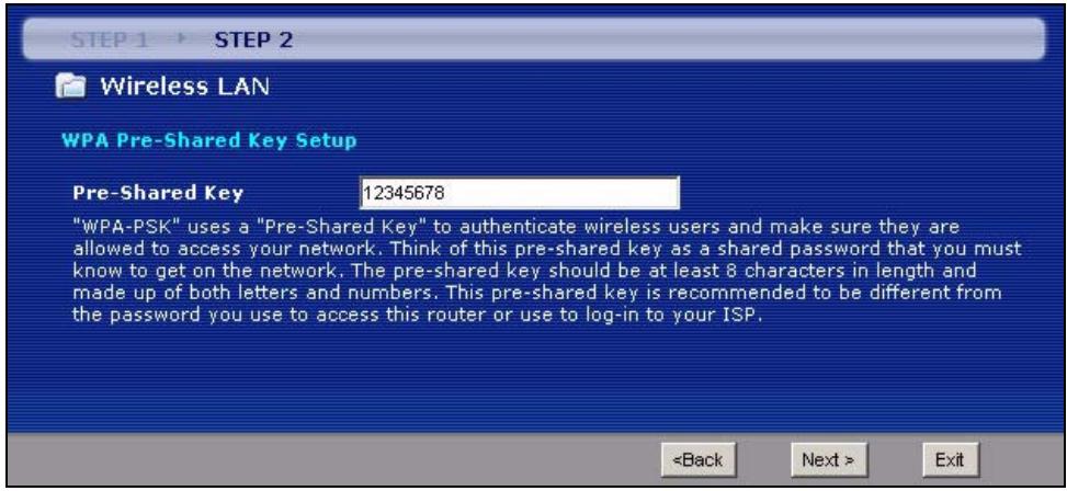 ZYXEL PRESTIGE 661H - Manually assign a WPA-PSK key - 1