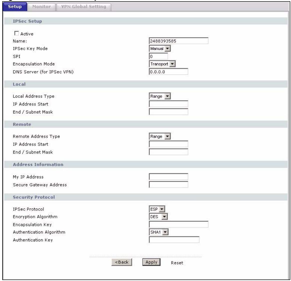 ZYXEL PRESTIGE 661H - Configuring Manual Key - 1