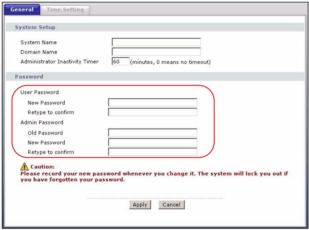 ZYXEL PRESTIGE 661H - Changing Login Password - 1