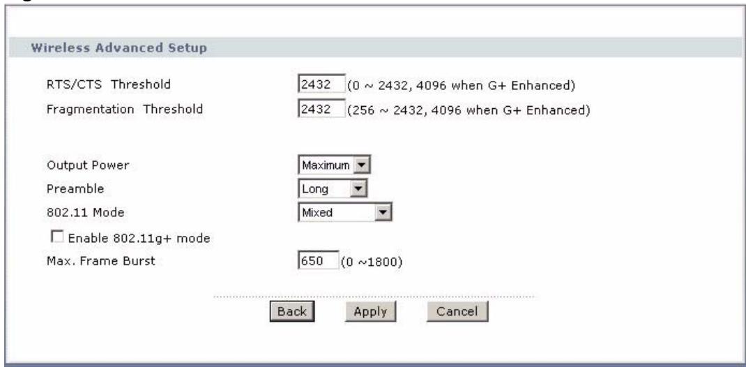 ZYXEL PRESTIGE 661H - Wireless LAN Advanced Setup - 1