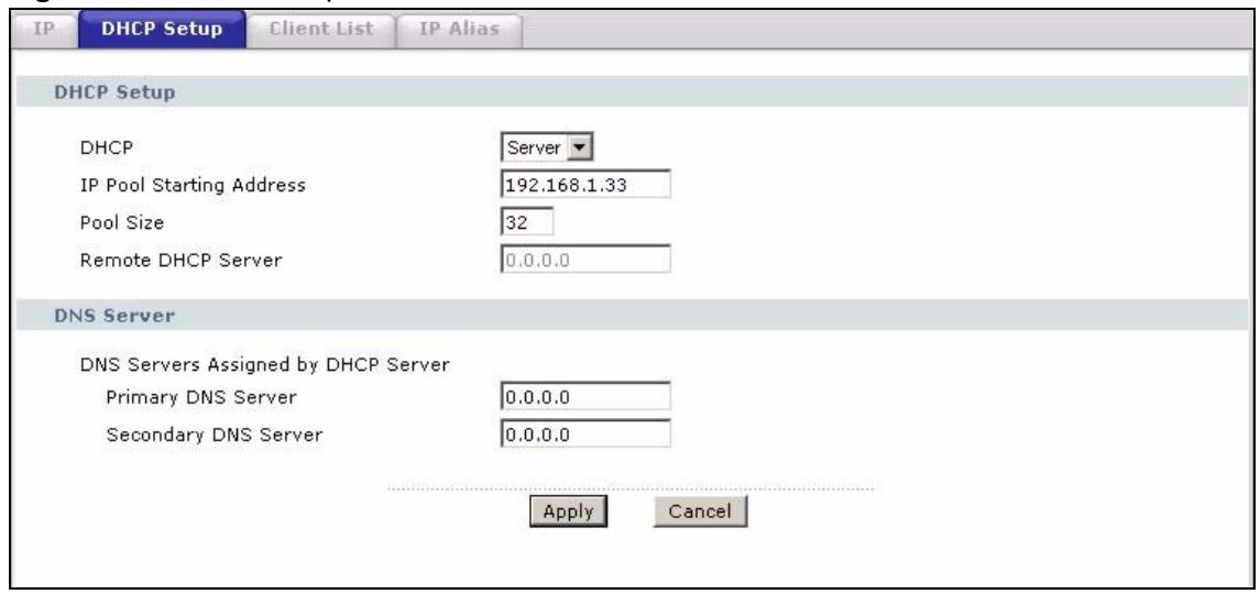 ZYXEL PRESTIGE 661H - DHCP Setup - 1