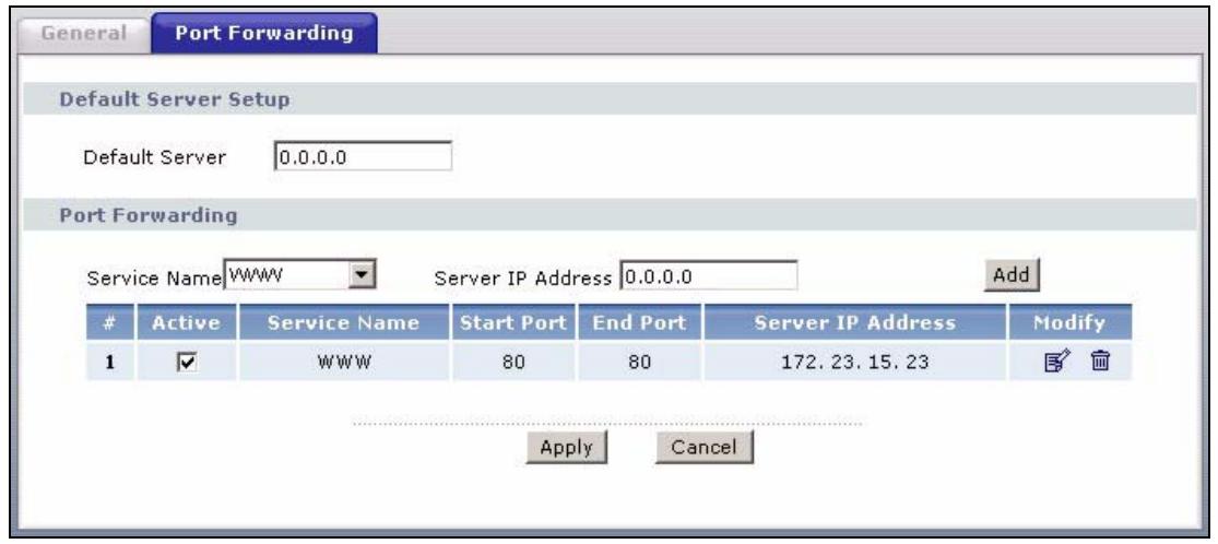 ZYXEL PRESTIGE 661H - Configuring Port Forwarding - 1