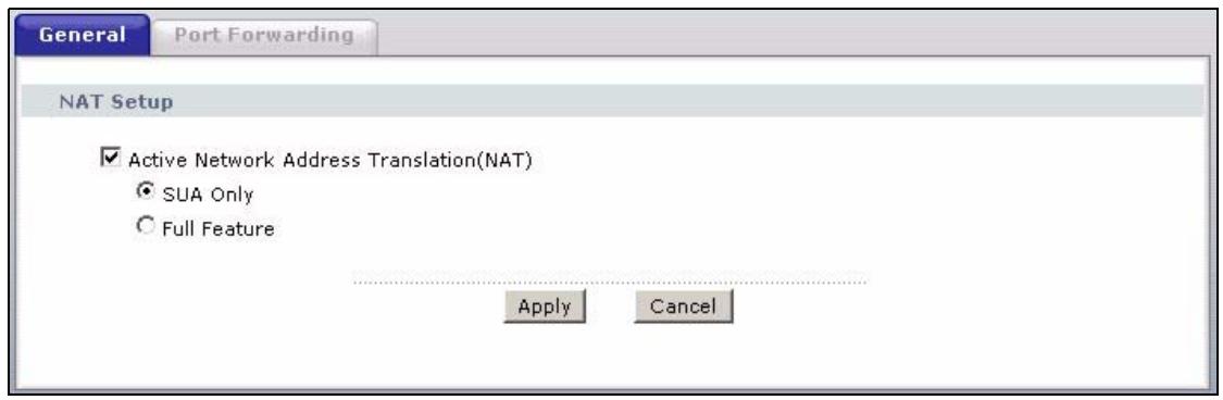 ZYXEL PRESTIGE 661H - NAT General Setup - 1