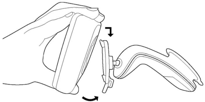 NAVIGON 70 PLUS TRAFIC - Inserting the navigation device into the cradle - 1