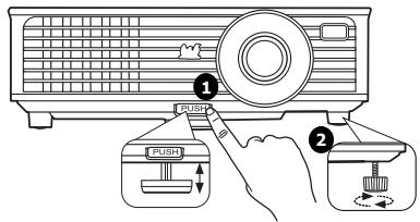 VIEWSONIC PJD6683W - Adjusting the projection angle - 1