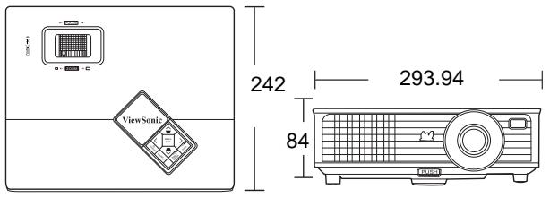 VIEWSONIC PJD6683W - Dimensions - 1
