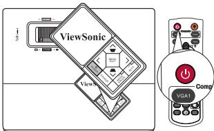 VIEWSONIC PJD6683W - Shutting down the projector - 1
