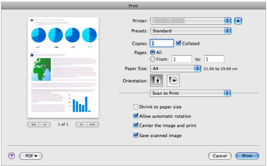FUJITSU SCANSNAP S1100 DELUXE - Configure print setup options in the [Print] window. - 1