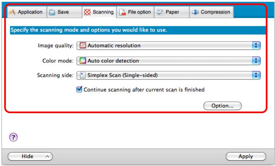 FUJITSU SCANSNAP S1100 DELUXE - Set the scan settings in each tab. - 1