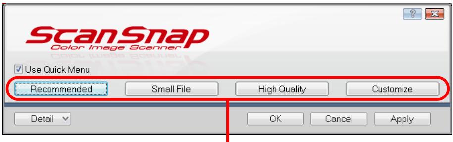 FUJITSU SCANSNAP S1100 DELUXE - Click one of the profile buttons. - 1