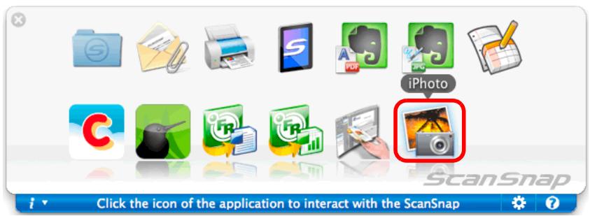 FUJITSU SCANSNAP S1100 DELUXE - Click the [iPhoto] button. - 1
