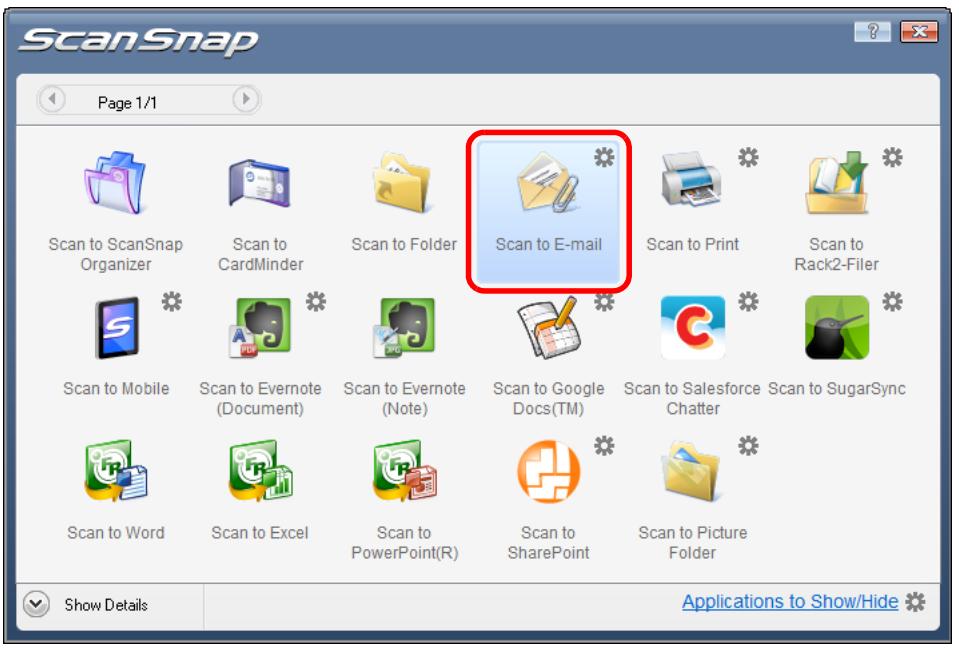 FUJITSU SCANSNAP S1100 DELUXE - Click the [Scan to E-mail] icon. - 1