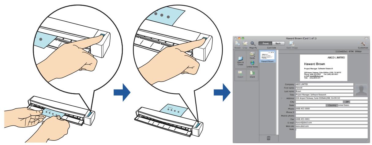 FUJITSU SCANSNAP S1100 DELUXE - Storing Business Cards in Cardiris - 1