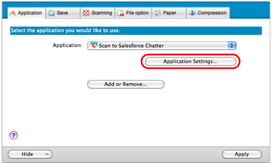 FUJITSU SCANSNAP S1100 DELUXE - Change the settings for [Scan to Salesforce Chatter] (If you do not want to change any settings, go to step 4.). - 1