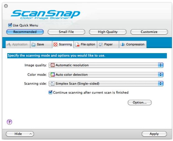FUJITSU SCANSNAP S1100 DELUXE - Using the Quick Menu - 2