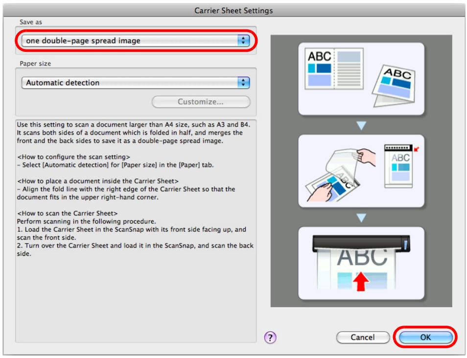 FUJITSU SCANSNAP S1100 DELUXE - Select [one double-page spread image] in [Save as]. - 1
