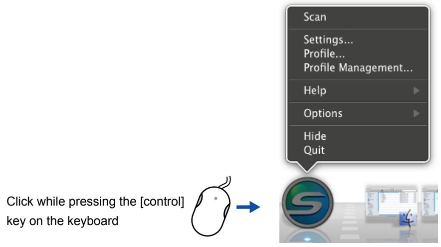FUJITSU SCANSNAP S1100 DELUXE - ScanSnap Manager Menu - 1