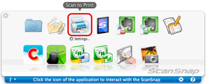 FUJITSU SCANSNAP S1100 DELUXE - Click the [Scan to Print] icon. - 1
