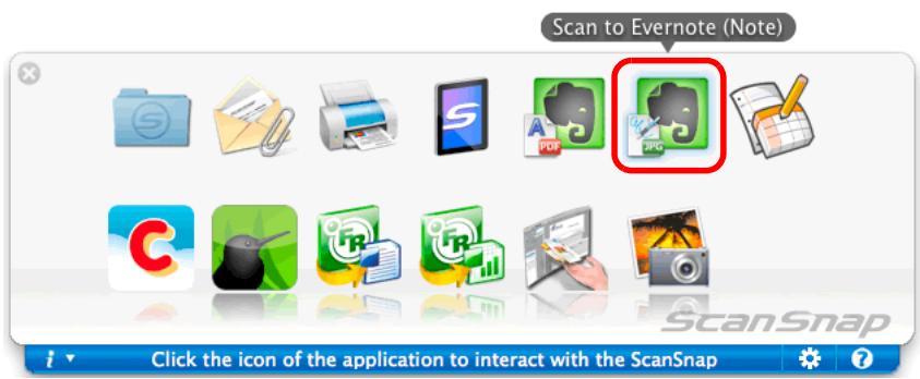 FUJITSU SCANSNAP S1100 DELUXE - Click the [Scan to Evernote (Note)] icon. - 1