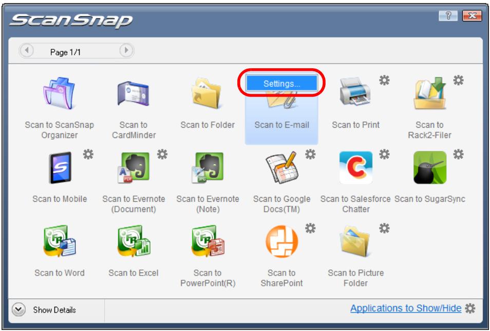 FUJITSU SCANSNAP S1100 DELUXE - Change the settings for [Scan to E-mail] (If you do not want to change any settings, go to step 5.). - 1