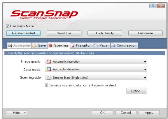 FUJITSU SCANSNAP S1100 DELUXE - Using the Quick Menu - 2