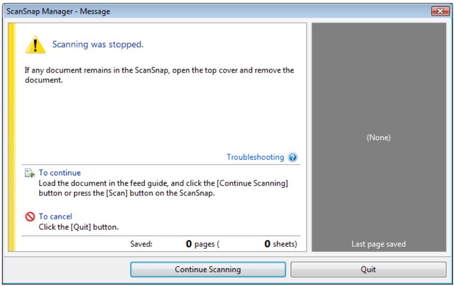 FUJITSU SCANSNAP S1100 DELUXE - Stopping the Scan - 3