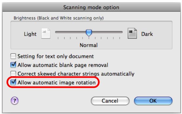 FUJITSU SCANSNAP S1100 DELUXE - Select the [Allow automatic image rotation] checkbox. - 1