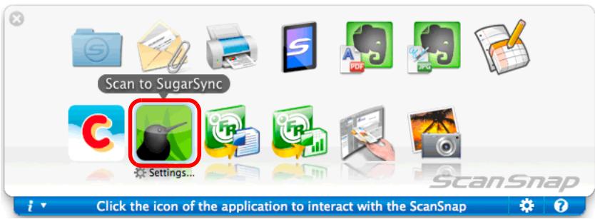 FUJITSU SCANSNAP S1100 DELUXE - Click the [Scan to SugarSync] icon. - 1