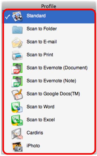 FUJITSU SCANSNAP S1100 DELUXE - Select a profile. - 2