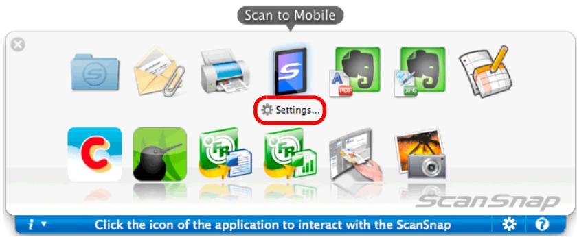 FUJITSU SCANSNAP S1100 DELUXE - Change the settings for [Scan to Mobile] (If you do not want to change any settings, go to step 5.). - 1