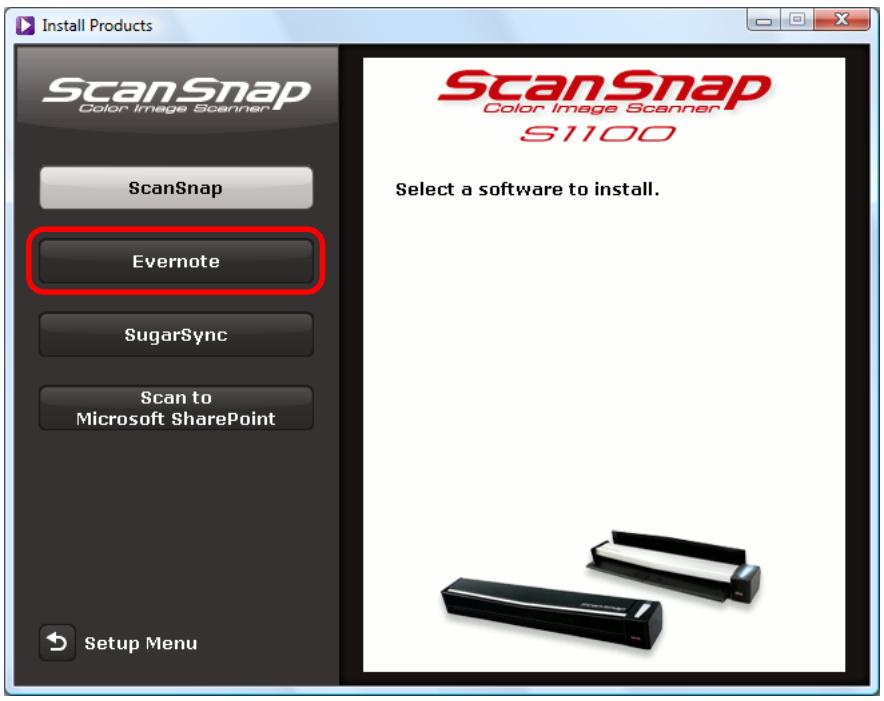 FUJITSU SCANSNAP S1100 DELUXE - Click the [Evernote] button. - 1