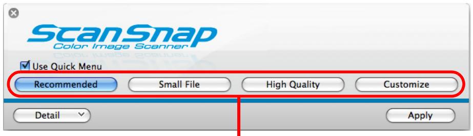 FUJITSU SCANSNAP S1100 DELUXE - Click one of the profile buttons. - 1