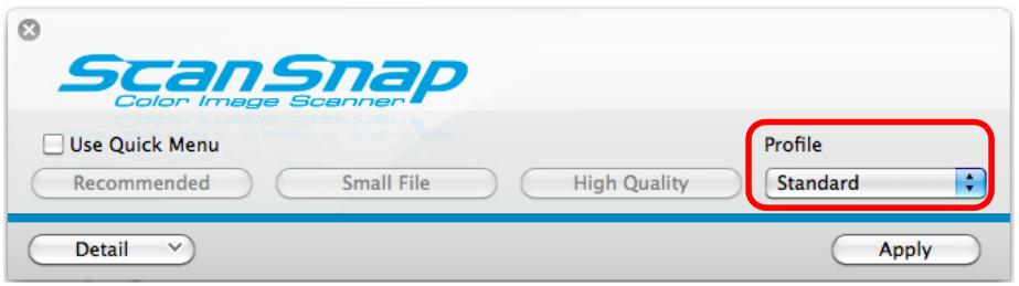 FUJITSU SCANSNAP S1100 DELUXE - Select a profile. - 1