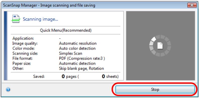 FUJITSU SCANSNAP S1100 DELUXE - Stopping the Scan - 1