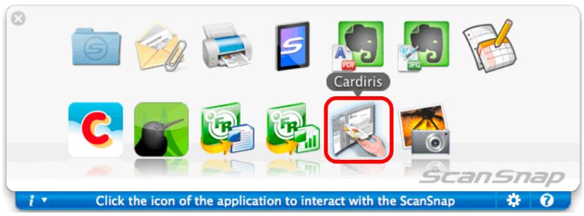 FUJITSU SCANSNAP S1100 DELUXE - Click the [Cardiris] button. - 1