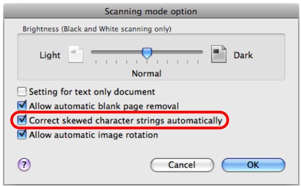 FUJITSU SCANSNAP S1100 DELUXE - Select the [Correct skewed character strings automatically] checkbox. - 1