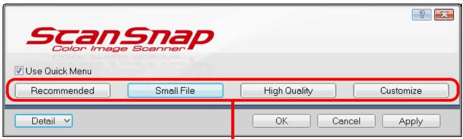 FUJITSU SCANSNAP S1300I DELUXE - Click one of the profile buttons. - 1