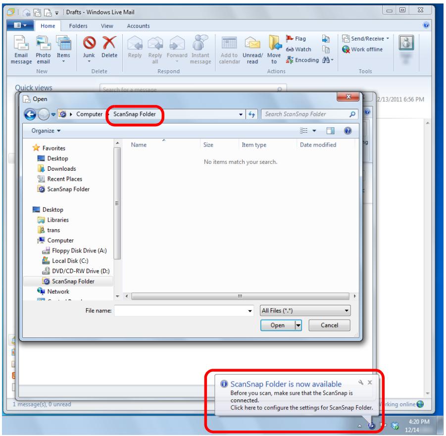 FUJITSU SCANSNAP S1300I DELUXE - Select ScanSnap Folder. - 1