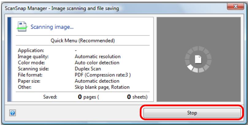 FUJITSU SCANSNAP S1300I DELUXE - Stopping the Scan - 1