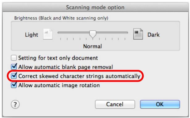 FUJITSU SCANSNAP S1300I DELUXE - Select the [Correct skewed character strings automatically] checkbox. - 1
