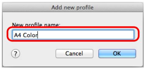 FUJITSU SCANSNAP S1300I DELUXE - Type in a new profile name and click the [OK] button. - 1