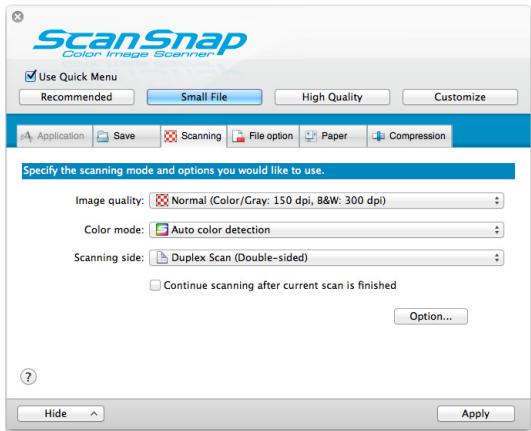 FUJITSU SCANSNAP S1300I DELUXE - Using the Quick Menu - 2