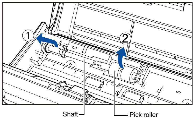FUJITSU SCANSNAP S1300I DELUXE - Remove the pick roller with its shaft. - 1