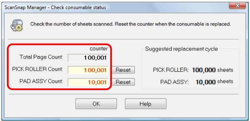FUJITSU SCANSNAP S1300I DELUXE - Check the status of each consumable. - 1