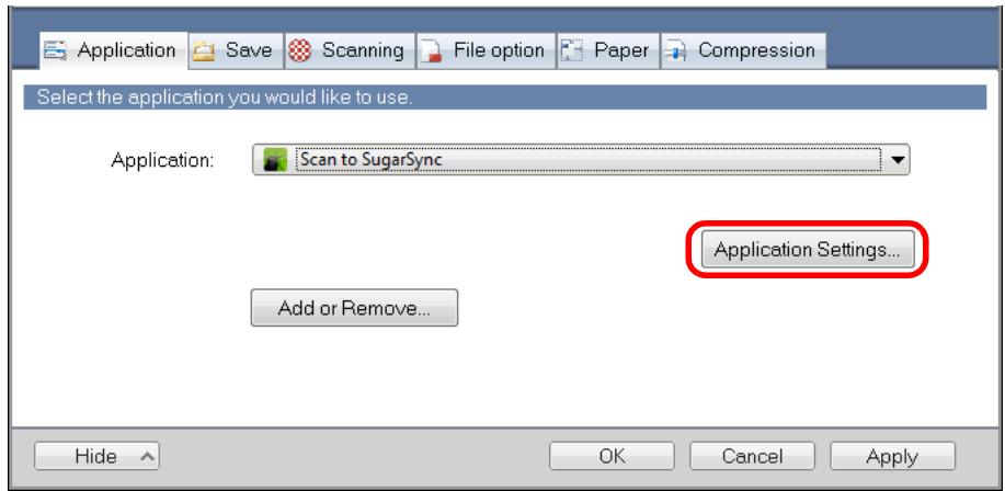 FUJITSU SCANSNAP S1300I DELUXE - Change the settings for [Scan to SugarSync] (If you do not want to change any settings, go to step 4.). - 1