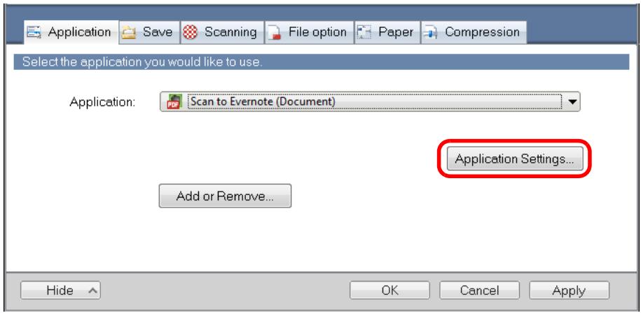 FUJITSU SCANSNAP S1300I DELUXE - Change the settings for [Scan to Evernote (Document)] (If you do not want to change any settings, go to step 4.). - 1