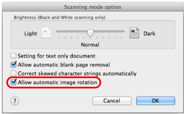 FUJITSU SCANSNAP S1300I DELUXE - Select the [Allow automatic image rotation] checkbox. - 1