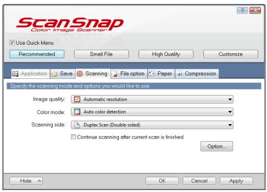 FUJITSU SCANSNAP S1300I DELUXE - Using the Quick Menu - 2