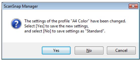 FUJITSU SCANSNAP S1300I DELUXE - To overwrite the profile, click the [Yes] button. To save the settings as "Standard", click the [No] button. - 1