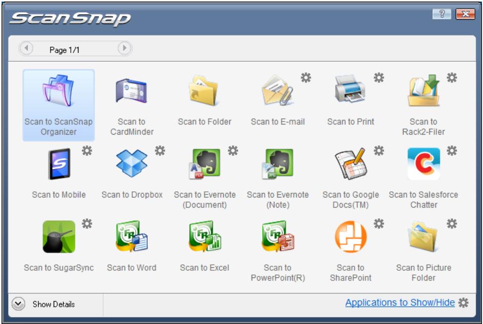 FUJITSU SCANSNAP S1300I DELUXE - Press the [Scan] button on the ScanSnap to start a scan. - 1